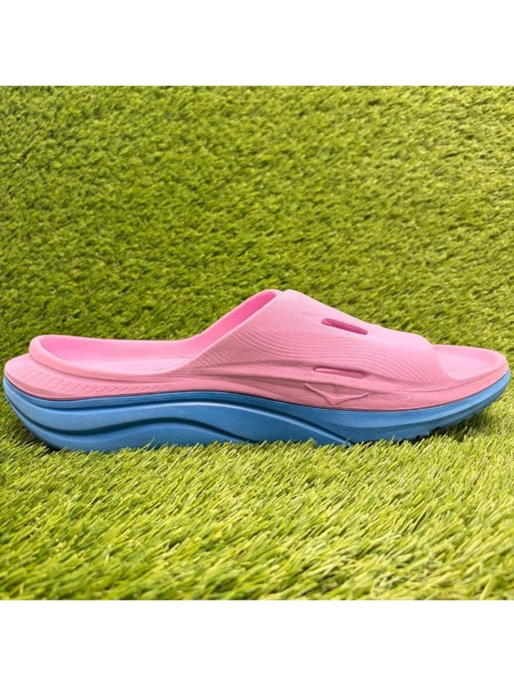 Hoka One One Ora Recovery Slide 3 Mens Size 13 Pink Blue Beach Outdoor Sandals